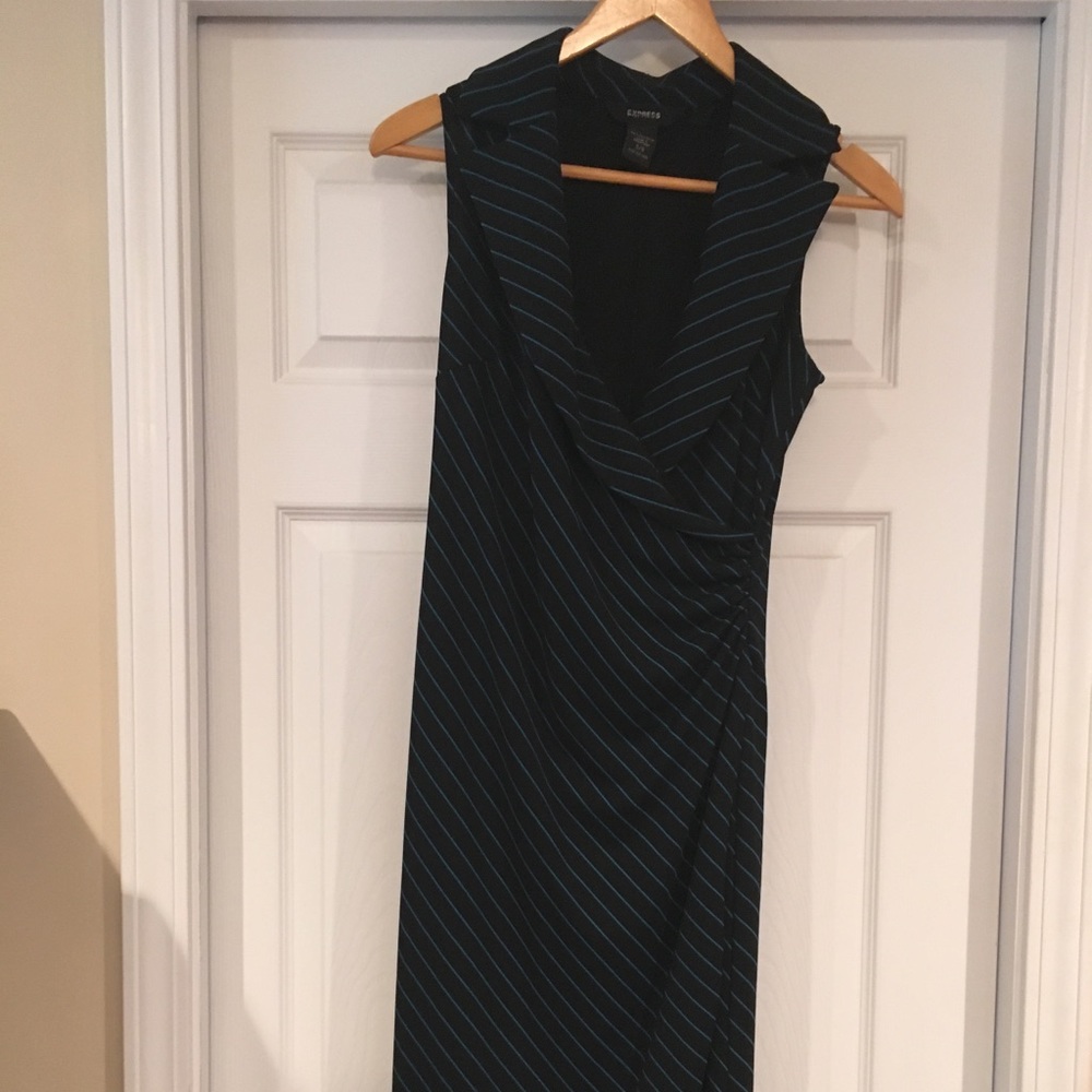 Express Black and blue wrap dress